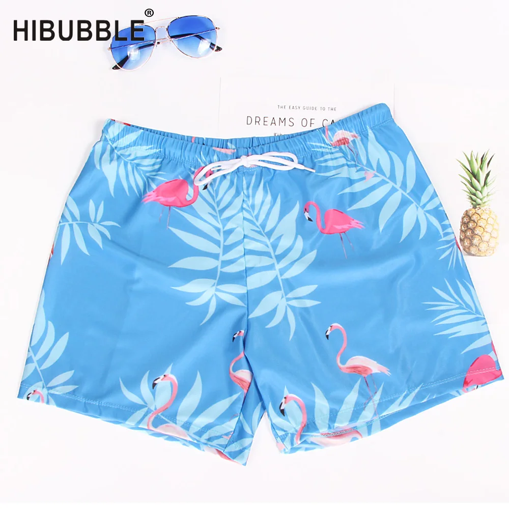 Buy HIBUBBLE Flamingos Print Swimwear Men shorts
