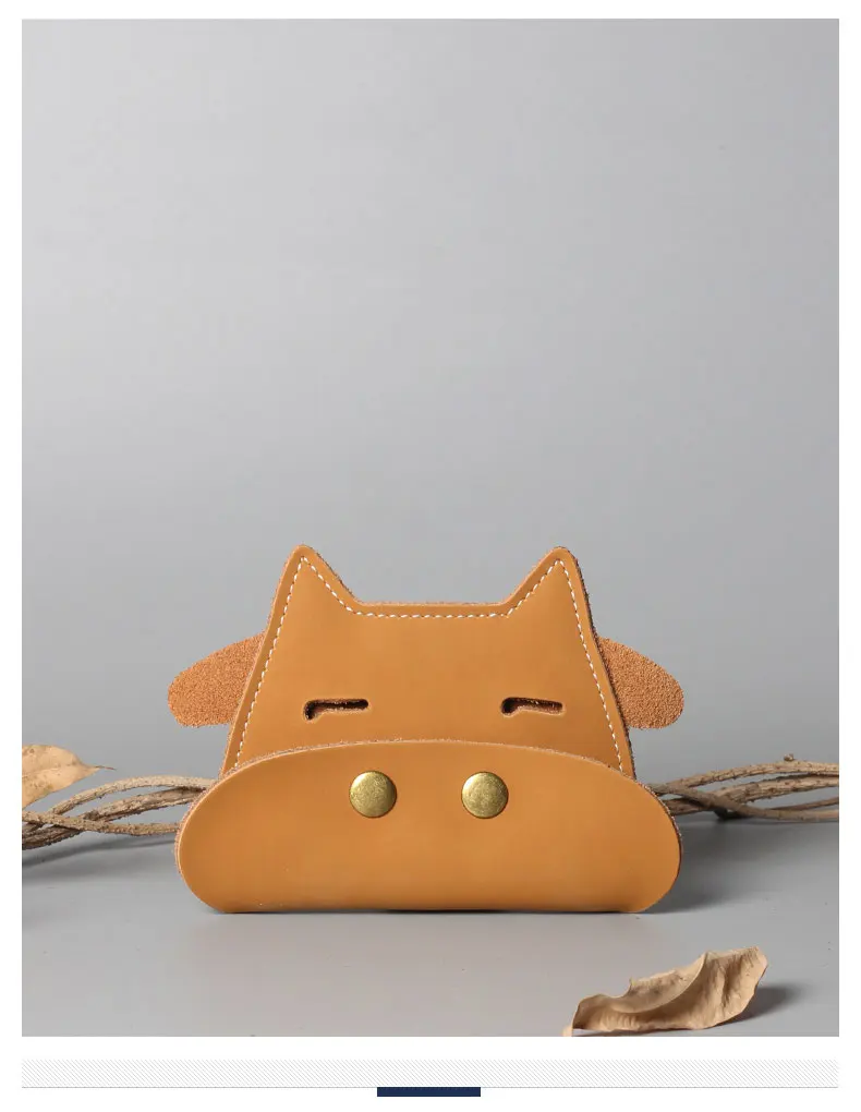 100% Guarantee Genuine Leather Wallet Holder Cute Cow Card Wallet Purse for men or women Folding Passport  men women coin wallet (2)