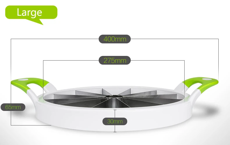 Большой из нержавеющей стали арбуз резки фруктовый магазин Хами Дыня яблоко резки фруктов делитель проверки и нарезки кухонный инструмент - Цвет: Diameter27cm--L
