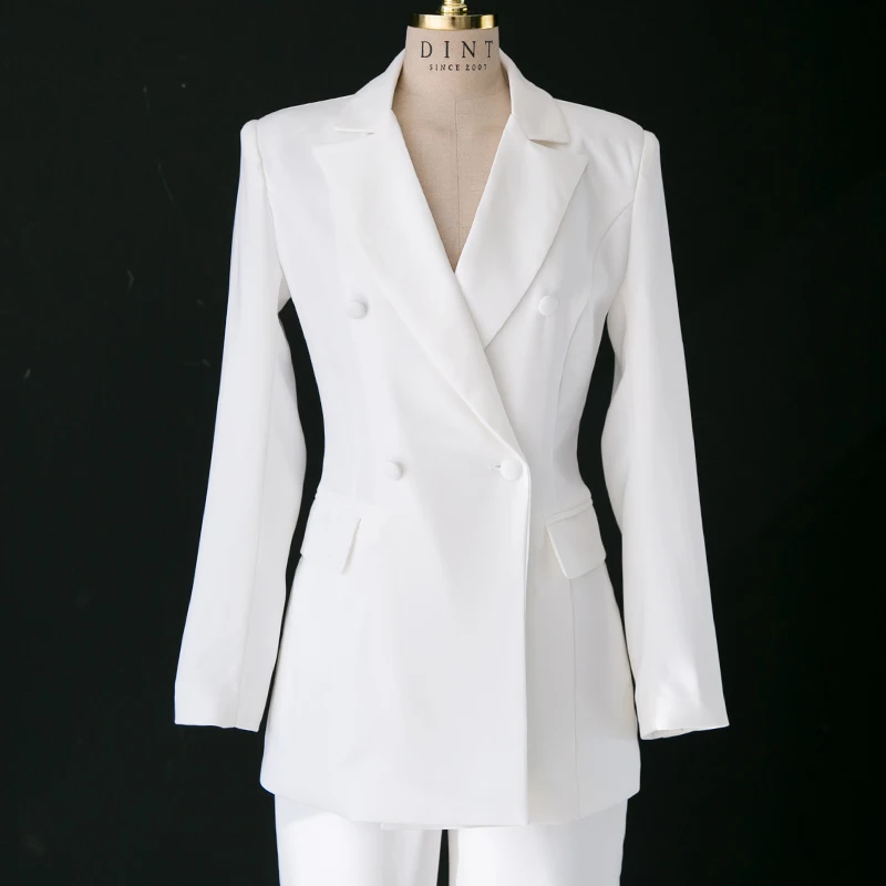 Белый костюм женский сплошной цвет Мода Тонкий Harajuku куртка темперамент OL женская одежда профессиональная коммутирующая