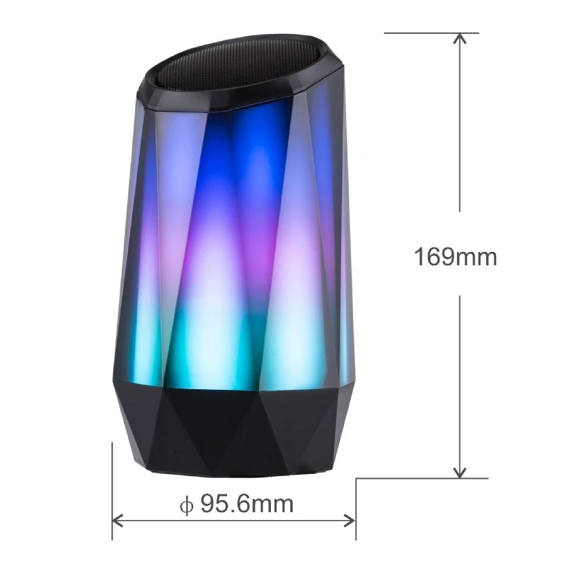 Wireless Portable Crystal Colorful Bluetooth Speaker Unique Vase Shape