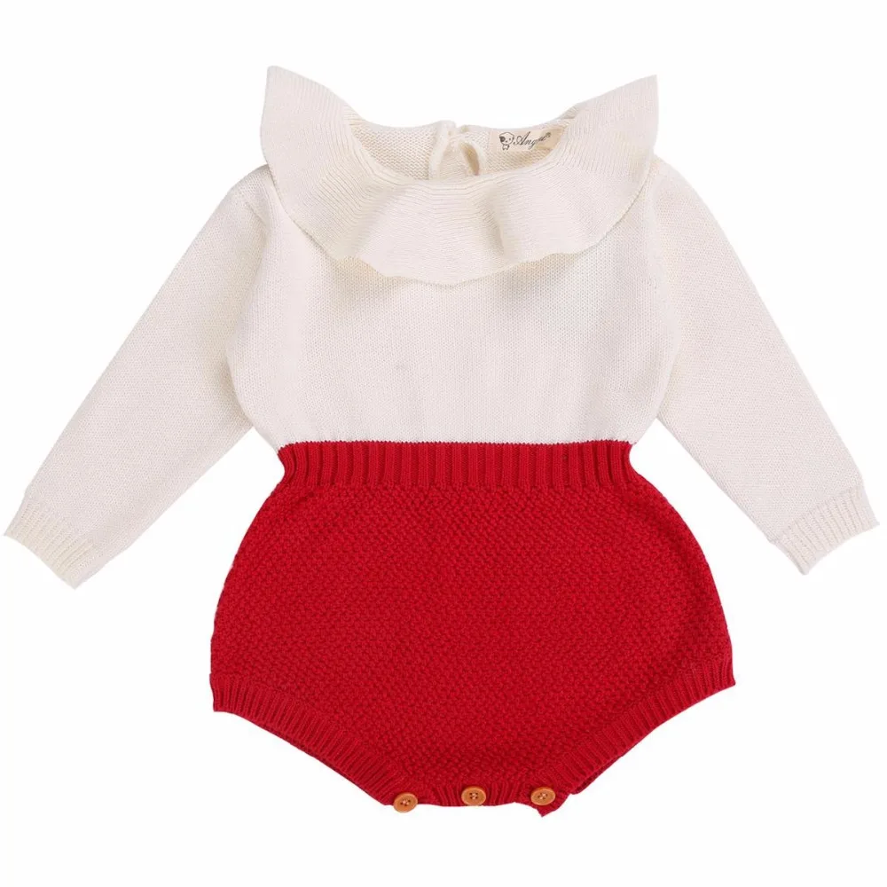 

Long Sleeve Baby Rompers Newborn Baby Girl Clothing Knitted Girls Kids Jumpsuits;Baby Girl Romper 2017 for Autumn Kids Overalls