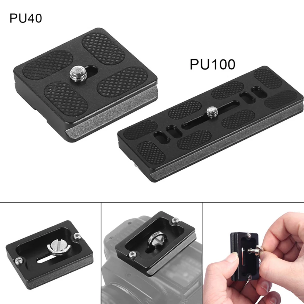 

PU40 PU50 PU60 PU70 PU100 Quick Release Plate with 1/4 Inch Screw Mount for Tripod Monopod Ballhead LCC77