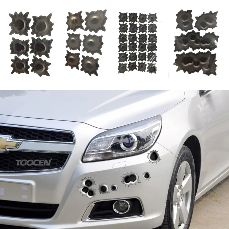 

3D Car Sticker Hole Simulation Scratch Car Sticker Decal For Car Motorcycle Boat Waterproof