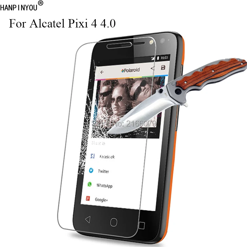 

9H 2.5D Tempered Glass Screen Protector For Alcatel One Touch Pixi 4 4.0 4034D 4034X Pixi4 4.0" Protective Film + Clean Tools