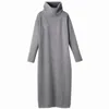 2022 Women Autumn Winter Sweater Dresses Turtleneck Sexy Bodycon  Long thickening warm Dress plus size dress S-5XL 6XL vestidos ► Photo 1/6