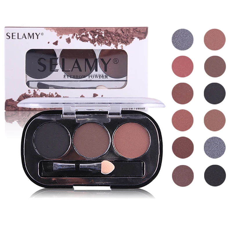 

New 3 Colors Eyebrow Powder Palette with Brush Natural Long Lasting Eyebrow Tattoo Makeup Waterproof Eyebrow Enhances Makeup