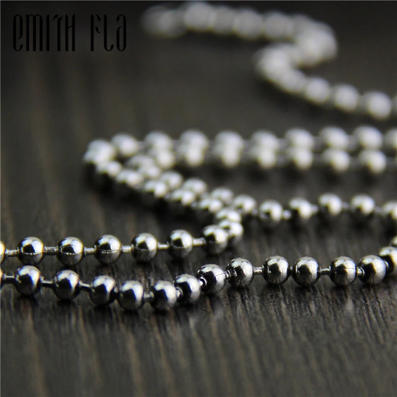 

Emith Fla Authentic 100% 925 Sterling Silver Trendy Round Ball Link Chain Necklace 2.5mm Thickness Necklace Chain Jewelry Unisex