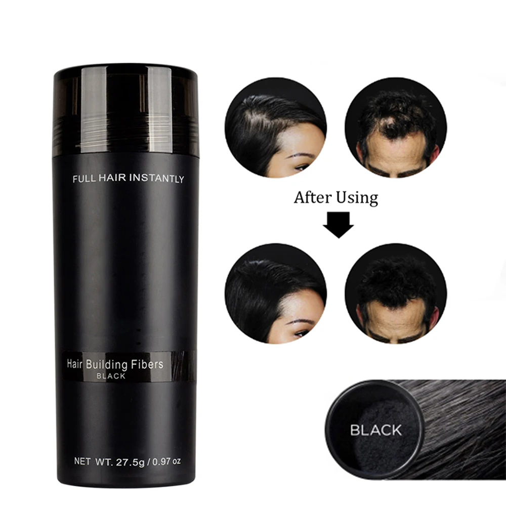 Authentic Keratin Hair Loss Building Fibers+Applicator Spray+27.5g Hairline Optimizer Dense organic 9 Colors Hair Growth Powder