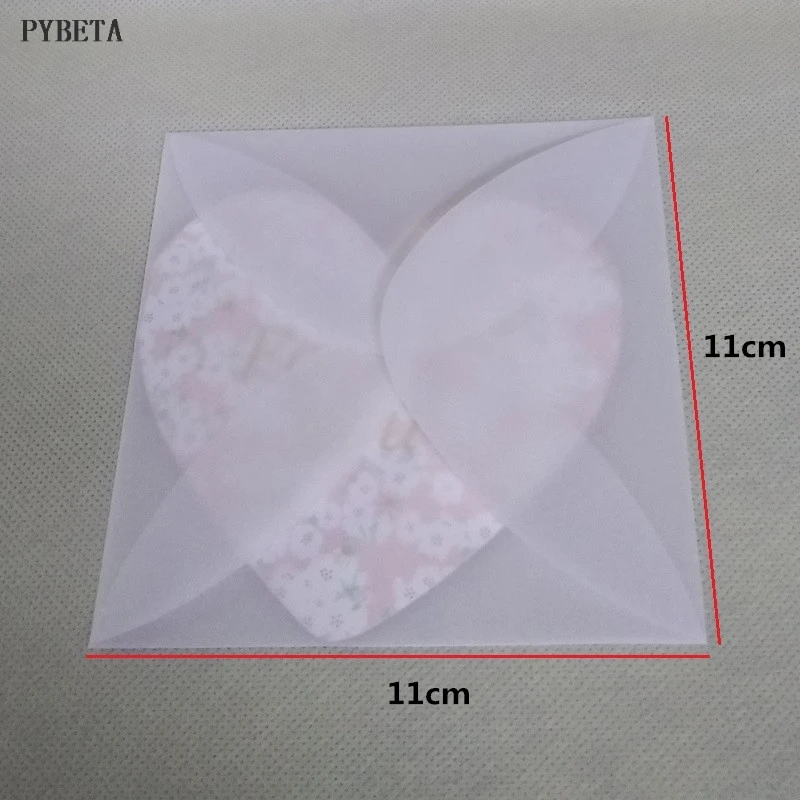 100 шт 11*11 см пустой прозрачный белый конверт из пищевого пергамента открытки приглашения Обложка конверты