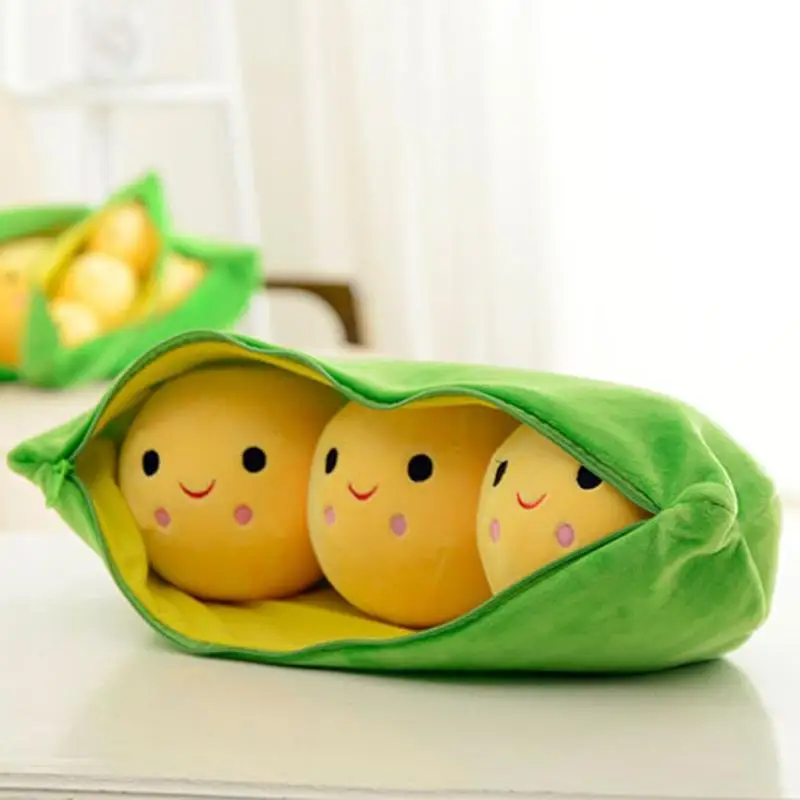Детский зеленый горох растение бобы плюшевые игрушки для детей 3 милые шары со смайликами с сумкой плюшевые мягкие игрушки Девочки