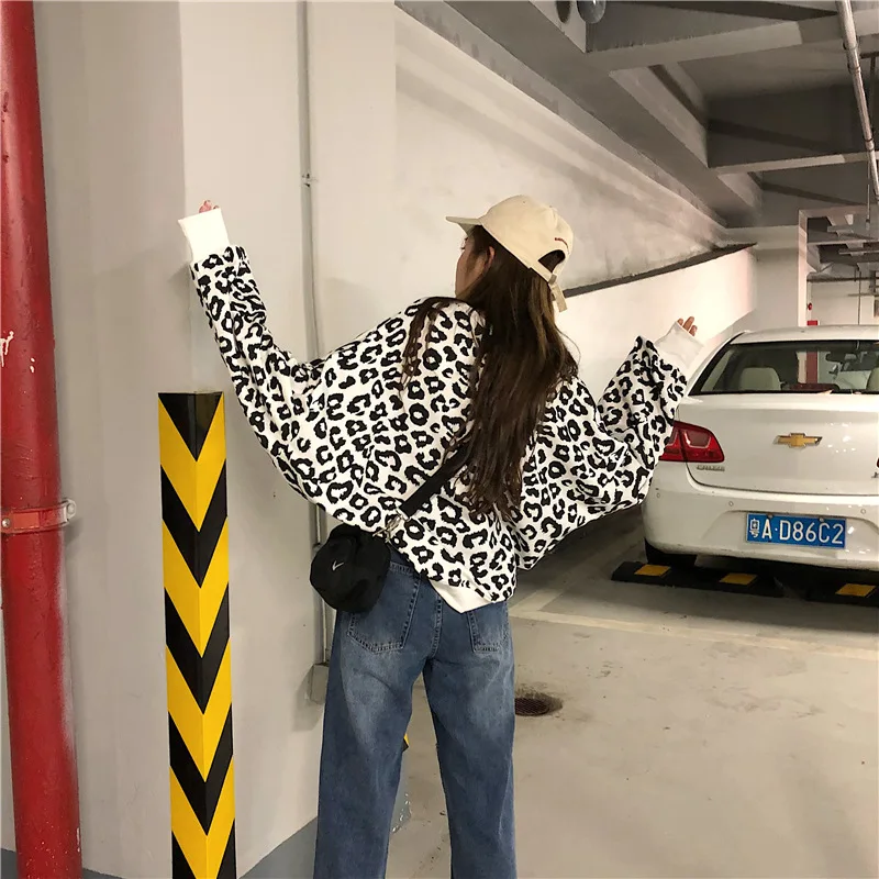 2019 Korean Version Has Tested Hanfeng Casual Early Autumn Panther Print Kuansongweiyi Sweaters Fall Sweaters for Women sweater 2019 Korean Version Has Tested Hanfeng Casual Early Autumn Panther Print Kuansongweiyi Sweaters Fall Sweaters for Women sweater
