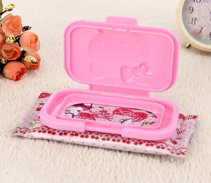 

10 Pcs Cartoon Melody Car Room Wet Wipes Tissue Reusable Lid