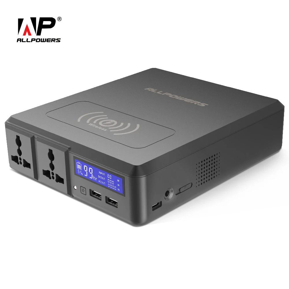 ALLPOWERS Power Bank 154W 41600mAh Two 110V AC Outlets External Battery Charger for iPhone Samsung MacBook Lenovo Acer ASUS etc.
