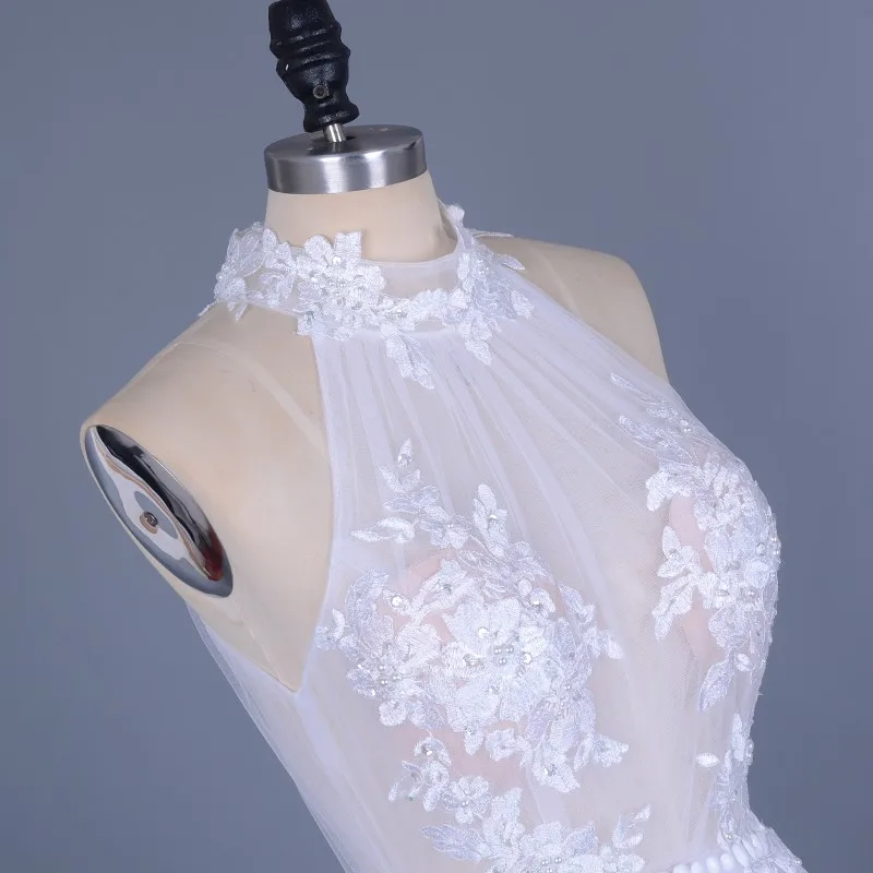 Vintage Boho Appliques Beading Tulle Wedding Dress