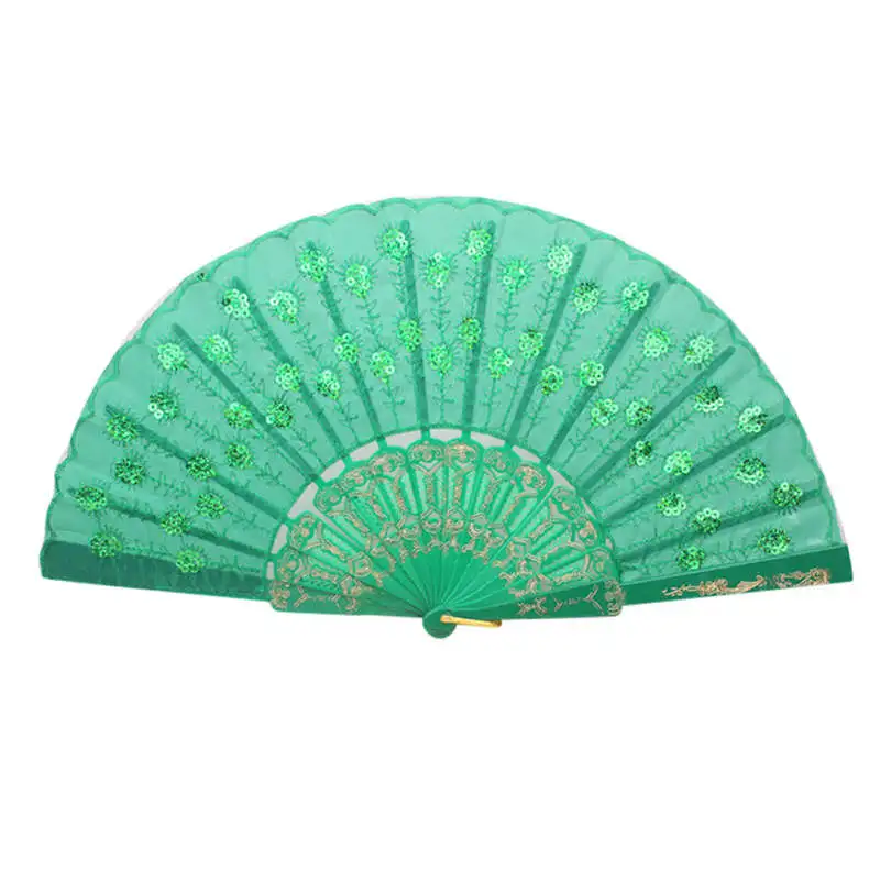 

Pattern Spanish Lace Silk Folding Hand Held Dance Fan Flower Pattern Wedding Hand Fan Cool Bamboo Flower Personalized 19feb19