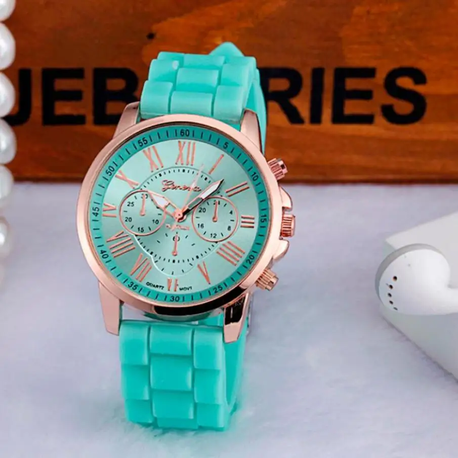Moment# L05 женские часы женские силиконовые гелевые Кварцевые аналоговые наручные часы для женщин - Цвет: Бронза