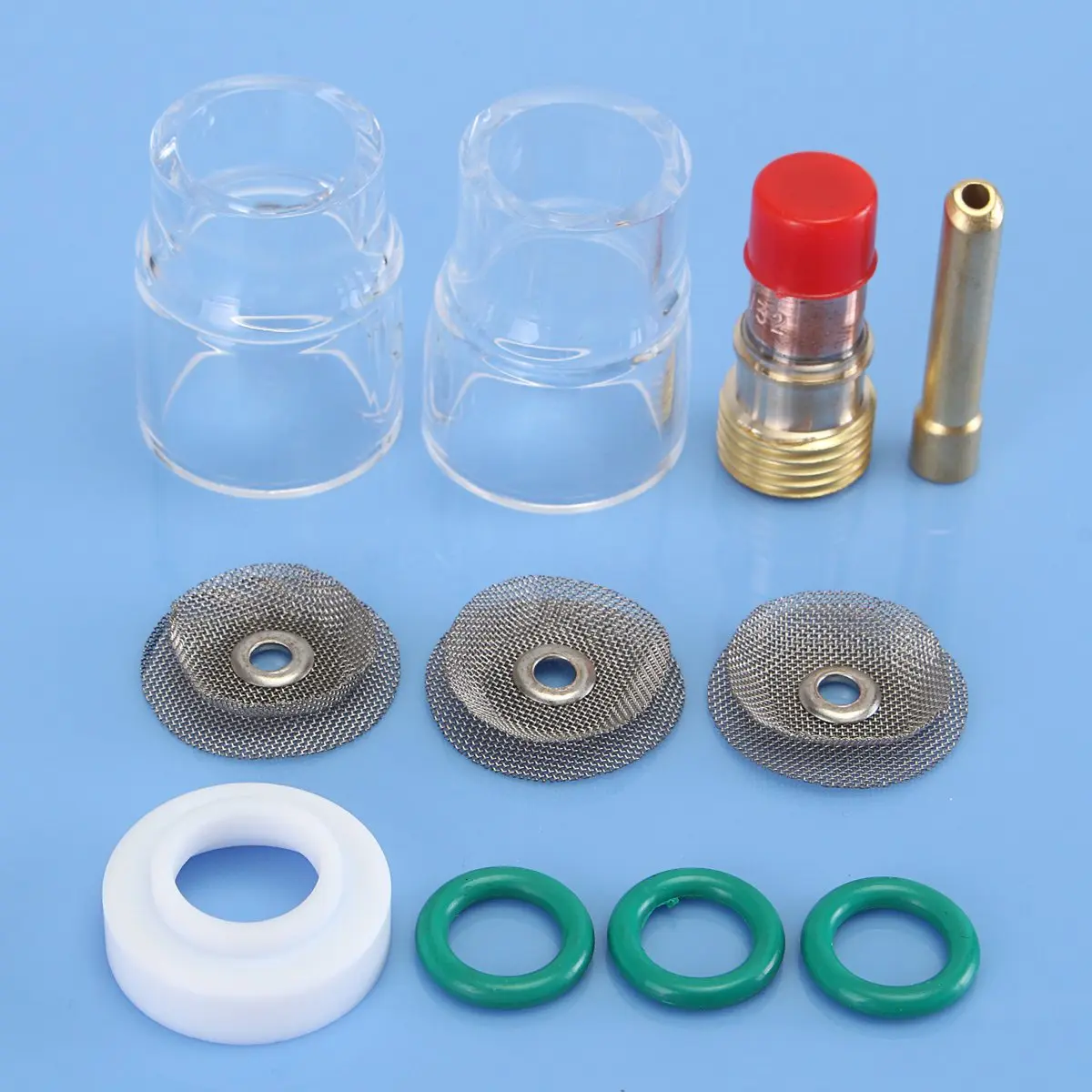 

New 11pcs TIG Welding Torch Stubby Gas Lens Pyrex Cup Accessories Kit Tool For WP-17/18/26 Torches Gas Lens 3/32" Welder Working