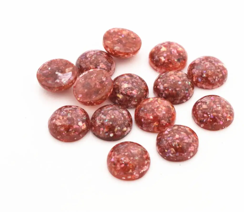 

New Style 40pcs 12mm Brown Colors Built-in Real Shells Style Flat back Resin Cabochons Fit 12mm Cameo Base Cabochons-W3-08