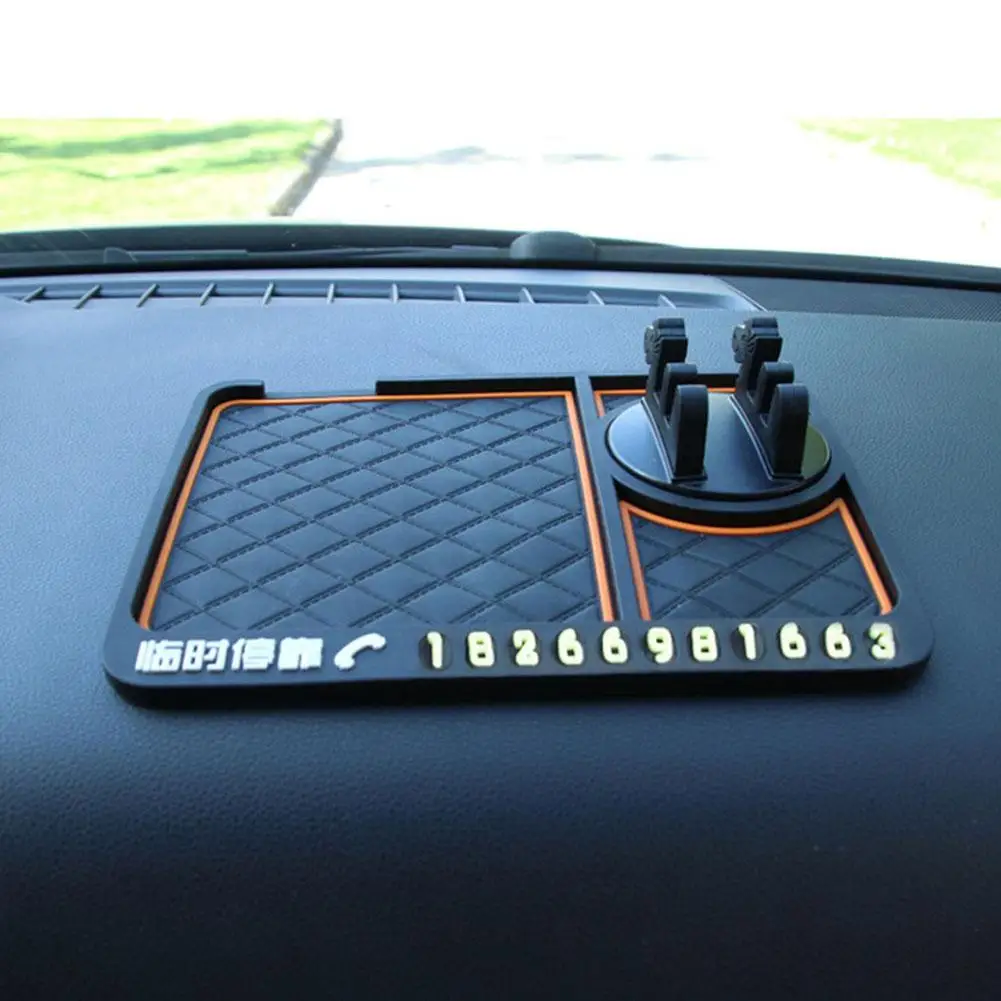 

Car Anti-Slip Mat 360 Degrees Angle Mobile Phone Bracket Phone Number Dashboard Decoration Non-slip Mat Holder GPS Perfume Seat