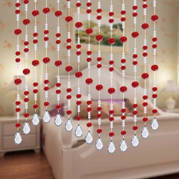 

100% Crystal Beads Rope Curtain Living room Window Bedroom Door dining hall DIY chandelier curtain 20Meter Bead Home Party Decor