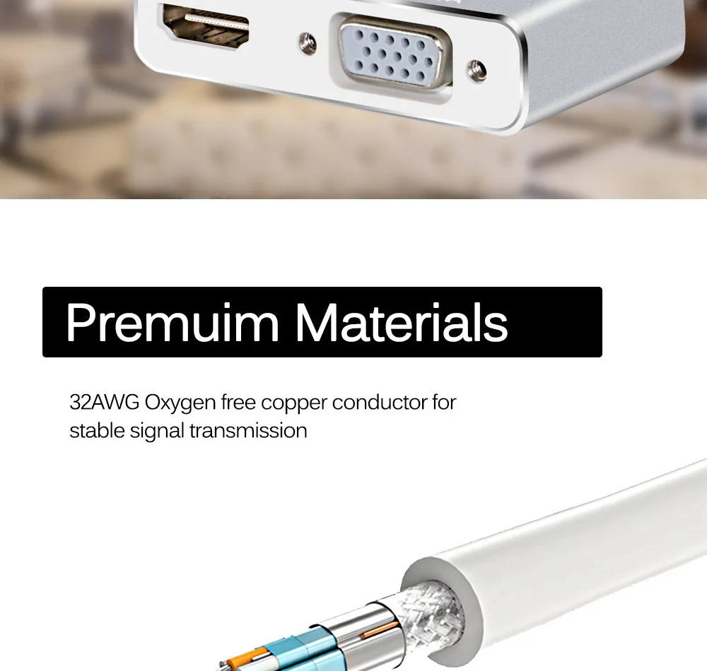Тип C HDMI конвертер sup порт 4 k USB-C в VGA порт адаптер 2в1 концентратор HDMI адаптер концентратор для Macbook ноутбука ПК телевидения