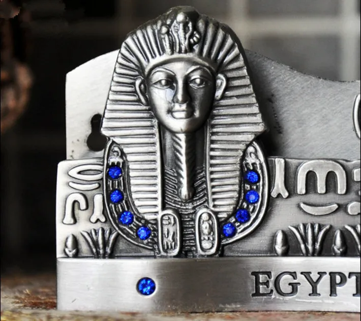 Ancient Egypt Business Card Holder Desktops Mini Office Table Decoration Metal Figurine