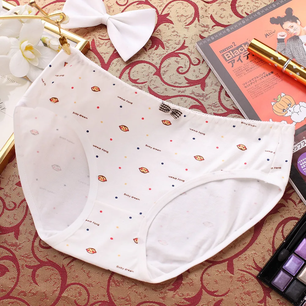 New Cute Cartoon Monkey Printing Female Underwear Comfortable Fashion