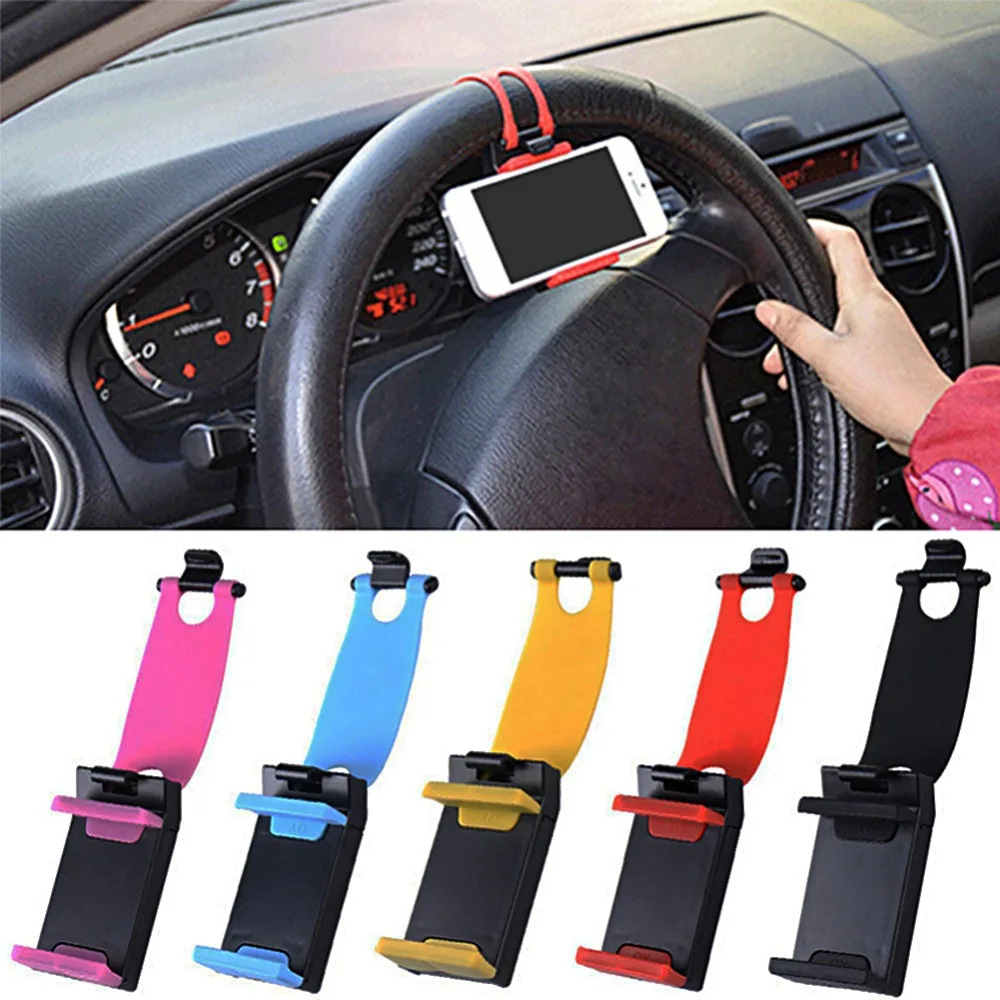 

Universal Car Steering Wheel Mobile Phone Holder Stand Bracket for iPhone Xiaomi Samsung Width of Suitable 55-75mm Car Holder