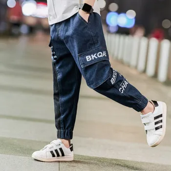 

Retail 2019 new autumn spring fashion pants big boys jeans kids stylish trousers pencil pants roupas infantis leggings