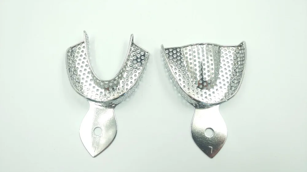 1 Pairs High Quality Stainless Steel Dental Impression Trays Oral Hygiene Dental Impression