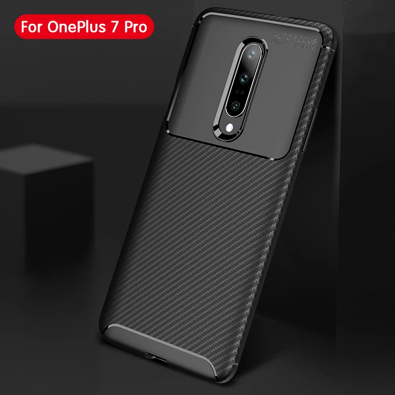 Чехол Ikrsses для OnePlus 7 Pro Роскошный чехол из углеродного волокна Ультратонкий