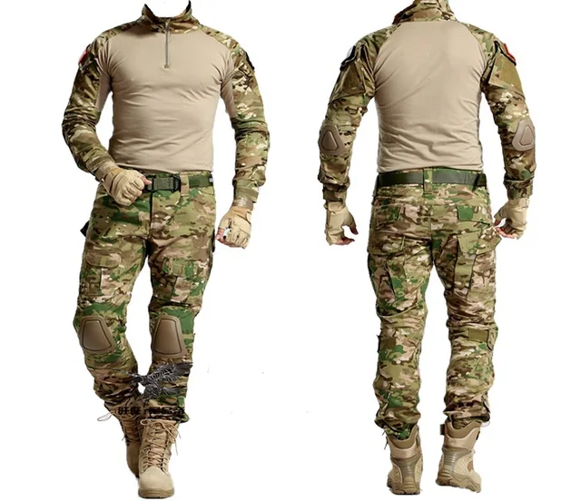 SWAT Tactical Camouflage Military Uniform Clothes Suit Men US Army