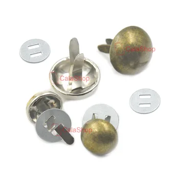 

50 pcs / Lot 20mm 0.79" Round Purse Handbag Feet Nailheads Stud Spike Bag Handbags Leather With 14mm Washers