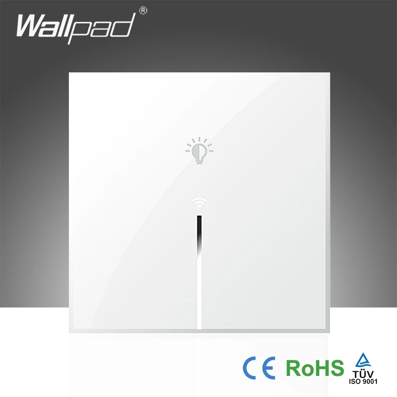Hot Sales Wallpad White Tempered Glass UK 110 250V 1 Gang Phone Wifi Wireless Controlled Power