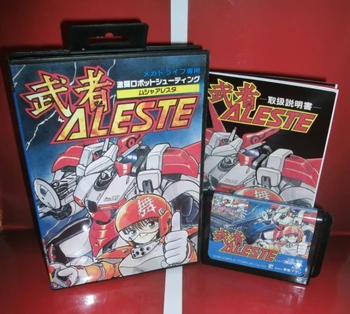 

Aleste - MD Game Cartridge Japan Cover with box and manual For Sega Megadrive Genesis Video Game Console 16 bit MD card