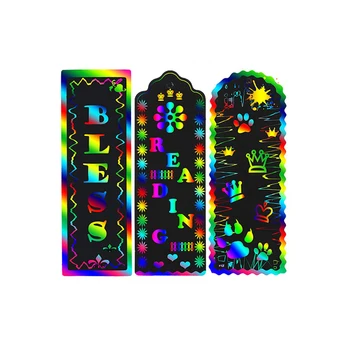 

Custom Children's Drawing Bookmarks Creative DIY Scratch Craft Painting Cards hand-painted with Pen and Colored Ropes