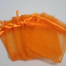 100 шт./партия, оранжевые цвета, сумки из органзы, 30x40 см, свадебные сувениры, подарочные сумки, ювелирные сумки