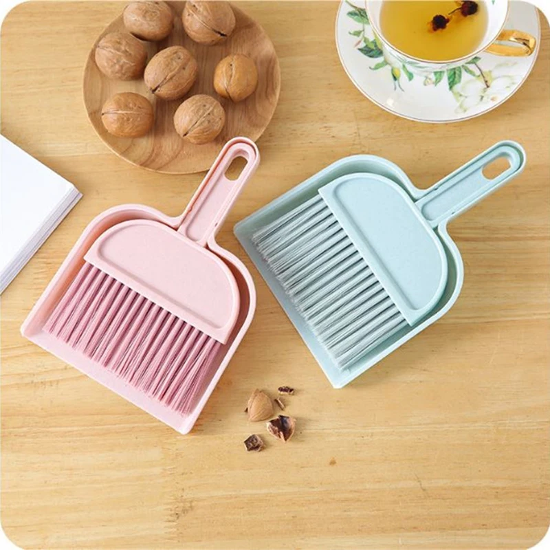 Durable Mini Desktop Sweep Cleaning Brush Small Broom Dustpan Set Mini