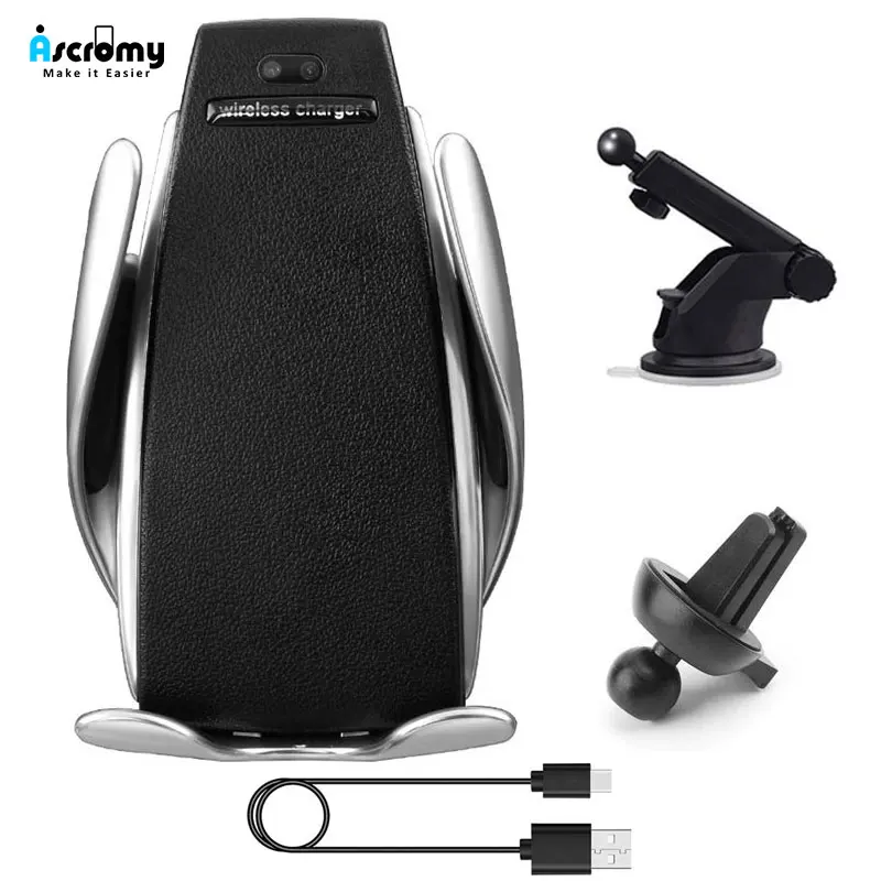 Ascromy 2in1 автомобиля всасывания Air Vent держатель автоматический зажим Qi