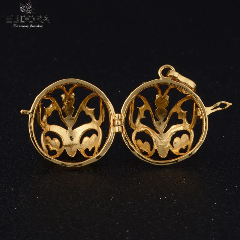Позолоченный медальон Eudora с подвеской в виде бабочки Harmony Bola 20 мм|maternity jewelry|chime