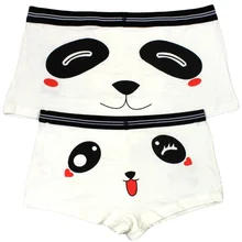 2 шт., изящные парные трусы для мужчин и женщин, высокоэластичные хлопковые трусики с рисунком панды, интимные аксессуары