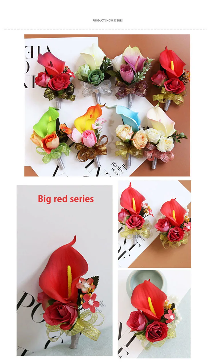 wedding corsage groom flower boutonniere cuff bracelets bridesmaid (7)