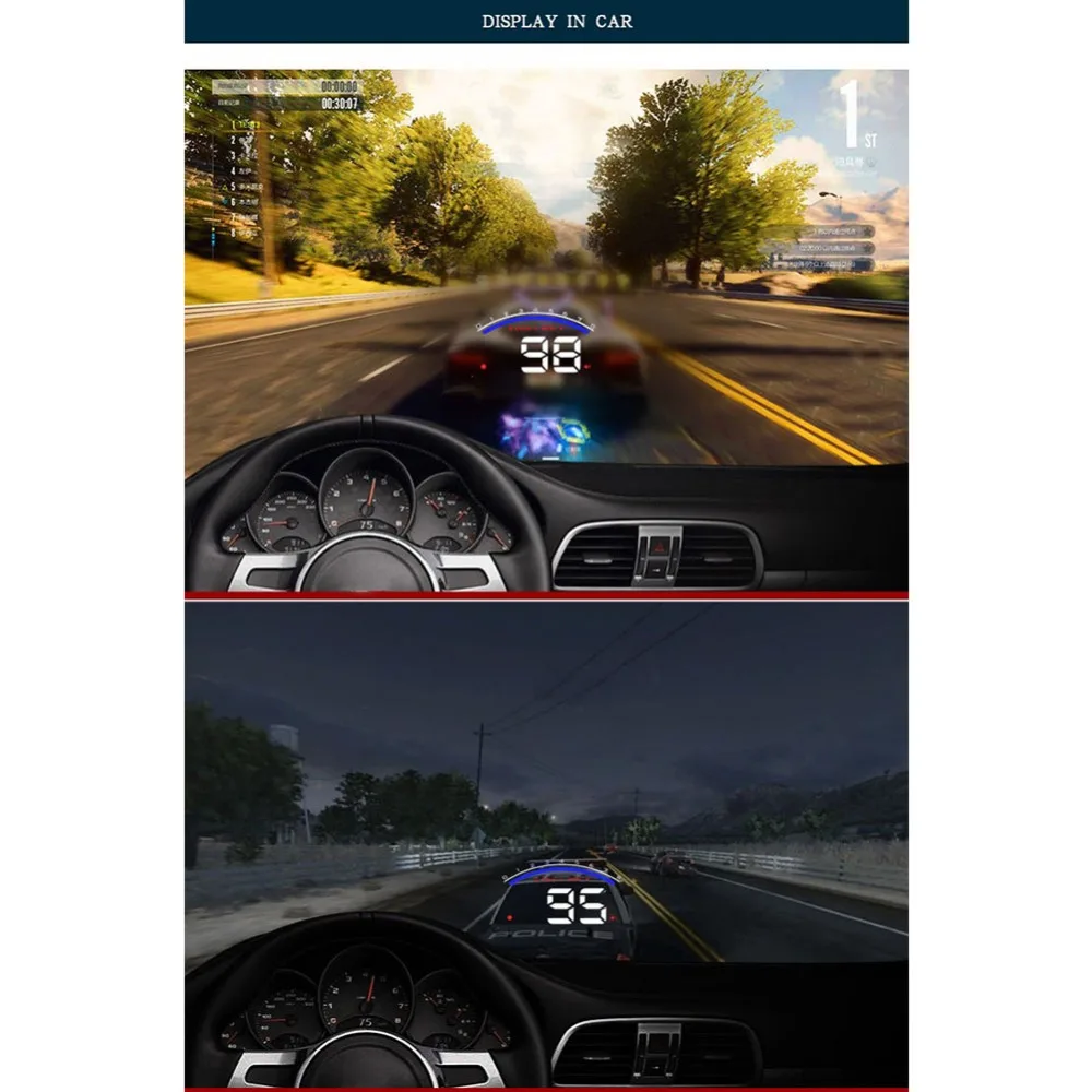 M6 HUD Дисплей авто-Стайлинг Hud Дисплей превышение скорости Предупреждение лобовое стекло будильник с прожектором Системы Универсальный Автомобильный m6