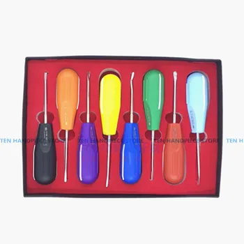 

2018 good quality 1 set dental elevator import Tooth extraction elevator Colored handle can be High temperature disinfection