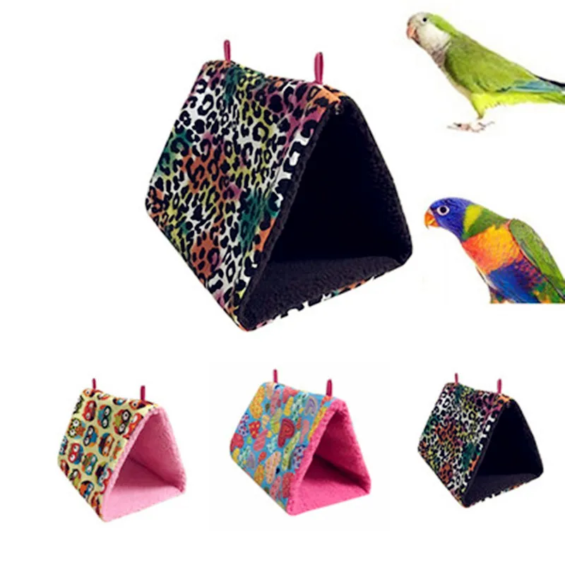 Plush Hanging Bird Cave Cage Tent Bed Birds Winter Warm Nest Bird Toy Parrot Hammock warm thick