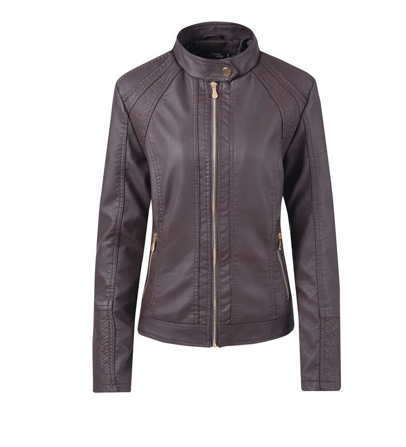 Женская куртка из искусственной кожи Модная яркая черная короткая куртка Байкерская мягкая куртка из искусственной кожи