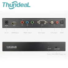1080P HDMI to AV Ypbpr Component RGB to VGA SPDIF Converter Adapter R/L Support 5.1CH Surround Sound For HDTV PC with Adapter