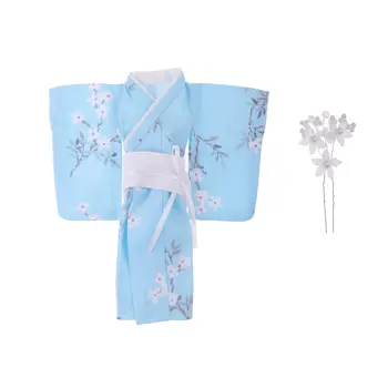 

Girl Dolls Japanese Kimono Hairpin Dress Outfit Clothes Clothing Accessories for 1/6 Blythe BJD Fashion Doll Children Toys Gift