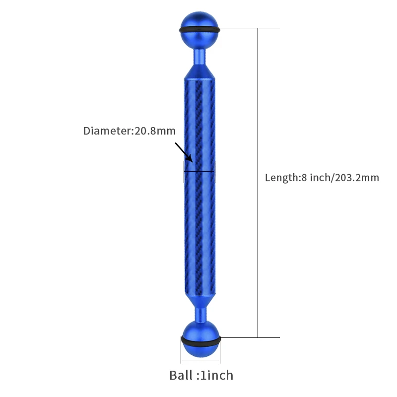 Углеволоконный зажим с двумя шаровой головкой для дайвинга фотографии плавучесть плавучих Arm Камера подводный набор лотков Сверхлегкий 5/6/7/8/9/10/11/12 дюймов